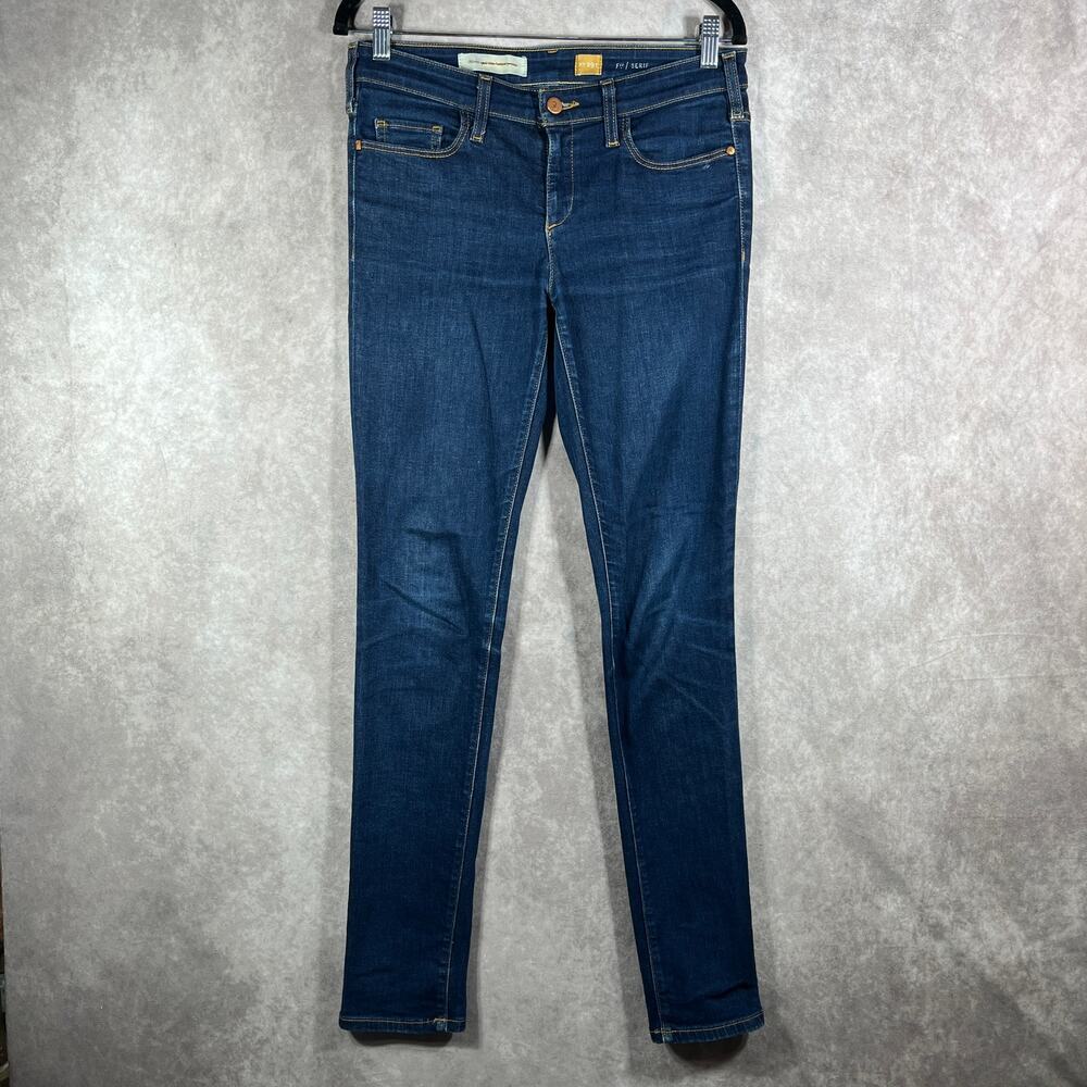 Anthropologie Pilcro Serif Jeans Womens 29T Blue Denim‎ Dark Wash Skinny Ankle